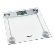 Escali Digital Glass Bath Scale for Body Weight, Bathroom Body Scale, High Capacity of 400 lb, Battery Included, Clear Glass