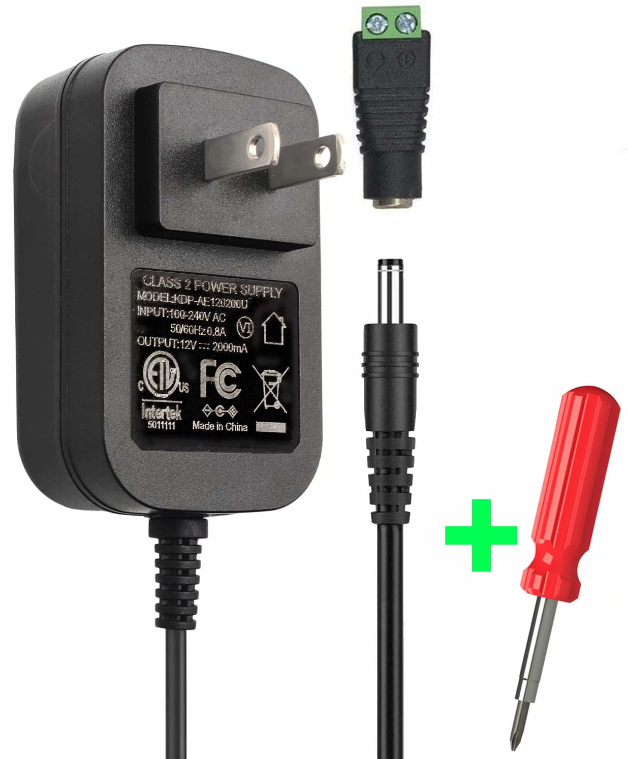 US Plug Adapter Power Supply 100-240V To DC 12V 2A For 3528 5050 LED Strip Light 
