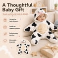 thumbnail image 4 of GiLiling Baby Cow Starfish Hooded Onesie for Boys Girls, Fleece Swaddle Jumpsuit, Infant Outfit Newborn Halloween Photo Prop Sleep Sack, 4 of 7