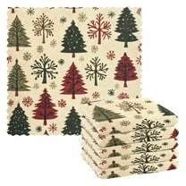 Christmas 6 Pack Kitchen Cleaning Cloths 11'' x 11'', Super Absorbent, Soft Double Layer Plush for Dish and Surface Cleaning
