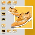 thumbnail image 2 of LIBERTYZENO Mens Leather Casual Sneakers Shoes, Yellow, 2 of 8