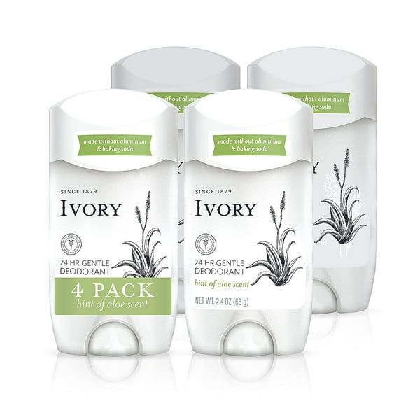 Desodorante Ivory Hint of Aloe, 70 ml, paquete de 4