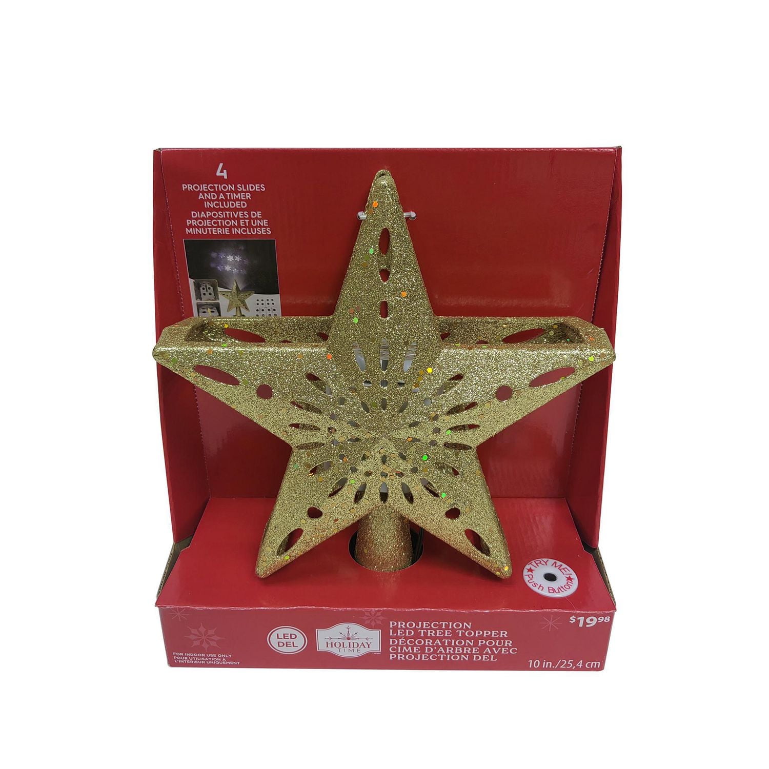 HOLIDAY TIME LED STAR TREE TOPPER