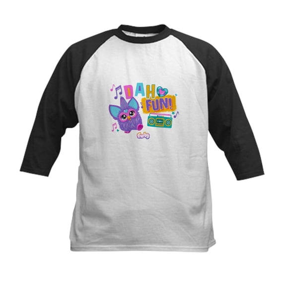 CafePress - Furby Dah Fun Kids Baseball T Shirt - Kids Cotton Baseball Jersey, 3/4 Sleeve Shirt