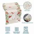 thumbnail image 5 of Floral Rabbits Bed Runner for Cal King Size Bed, Japanese Red Floral Rabbit Linen Texture Soft Bedding Scarf Bedding Protector Slipcover Sofa Throw for Bedroom Hotel Guesthouse, 5 of 8