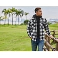 thumbnail image 5 of COOFANDY Men's Flannel Shirt Jacket Warm Quilted Lined Hooded Long Sleeve Plaid Shirt Jackets, 5 of 11