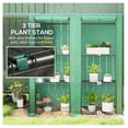 thumbnail image 5 of Lean-to Greenhouse 3 Tier Shelves, Portable PE Greenhouse w/ 2 Doors, 56.7"x18.9"x59.8", Green, 5 of 9