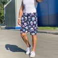 thumbnail image 4 of Fotbe flower Skull in starry sky Pajama Shorts for Men, Men's Pajama Bottoms, Sleepwear,Short Pajama Pants-Small, 4 of 9