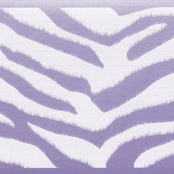 Dundee Deco's Peel and Stick Wallpaper Border - Abstract Purple White Zebra Print Wall Border Retro Design, 15 ft x 7 in (4.57m x 17.78cm), Self Adhesive