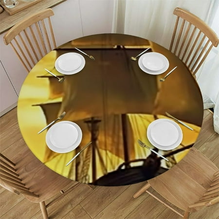 

Patifu Sunset Bird Ship Round Tablecloth Stain Resistant and Washable for Indoor Outdoor Kitchen Dining Wedding Parties Fiber Great for Home Kitchen Parties Holiday Dinner Tablecloth