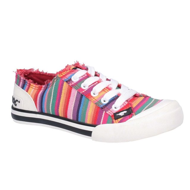 Rocket Dog Womens Jazzin Eden Stripe Lace Up Canvas Trainer