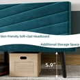 thumbnail image 5 of Homhougo—Queen Size Bed Frame, Upholstered Platform Queen Bed Frame with Adjustable Headboard, Velvet Bed Frame Queen, Wood Slats Support, No Box Spring Needed, Green, 5 of 6