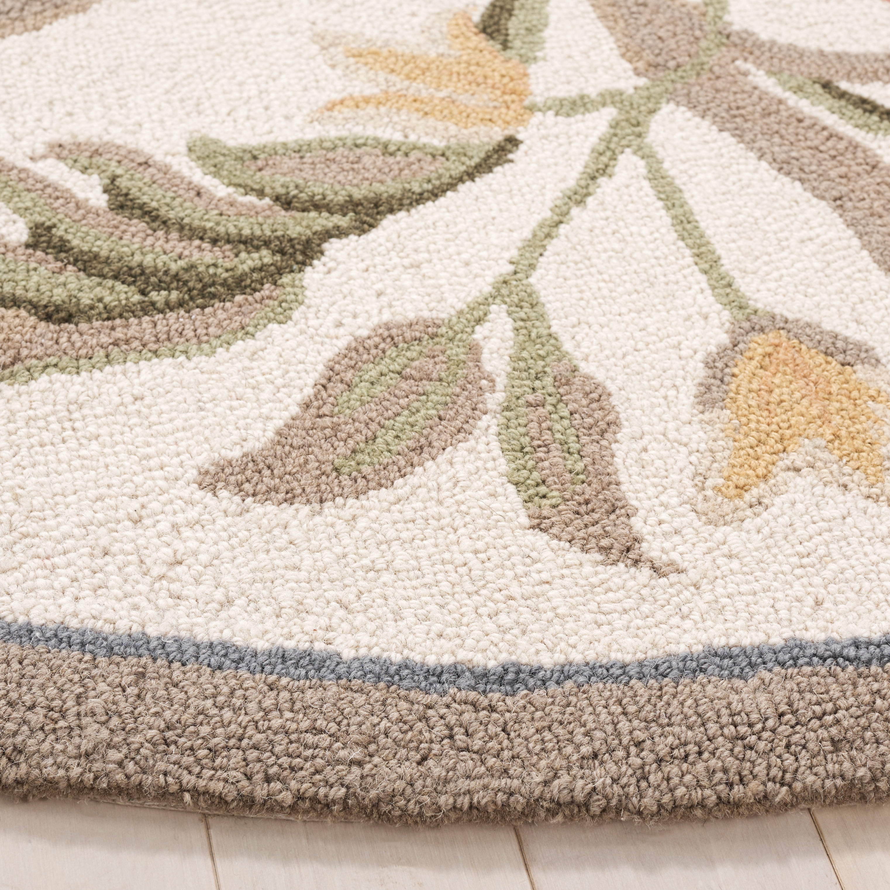 Safavieh Chelsea Baxter Bordered Wool Area Rug, Ivory, 10' x 10' Round