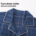 thumbnail image 5 of CHAOJISHE Men's Sleepwear Mens Long Sleeve Pajama Set Sleepwear Comfy Loungewear Lightweight Button Down Nightwear with Pants color blue，size：XXL, 5 of 9