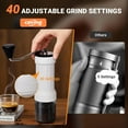 thumbnail image 3 of Mini Manual Coffee Grinder with 40 Adjustable Settings, White Portable Hand Coffee Bean Mill with 30g Capacity, Conical Burr Coffee Grinder with Crank for Travel, Camping, Office, Espresso, Pour Over, 3 of 5