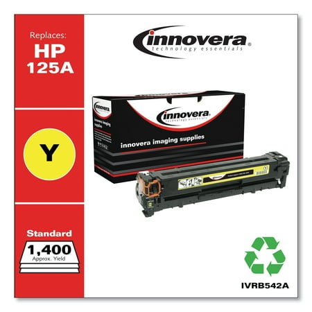Innovera Remanufactured Yellow Toner Cartridge, Replacement for HP 125A (CB542A), 1,400 Page-Yield -IVRB542A