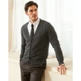 thumbnail image 3 of Kallspin Men’s Cardigan Sweater Wool Blend V Neck Buttons Cardigan with Pockets(Charcoal,2X-Large), 3 of 9