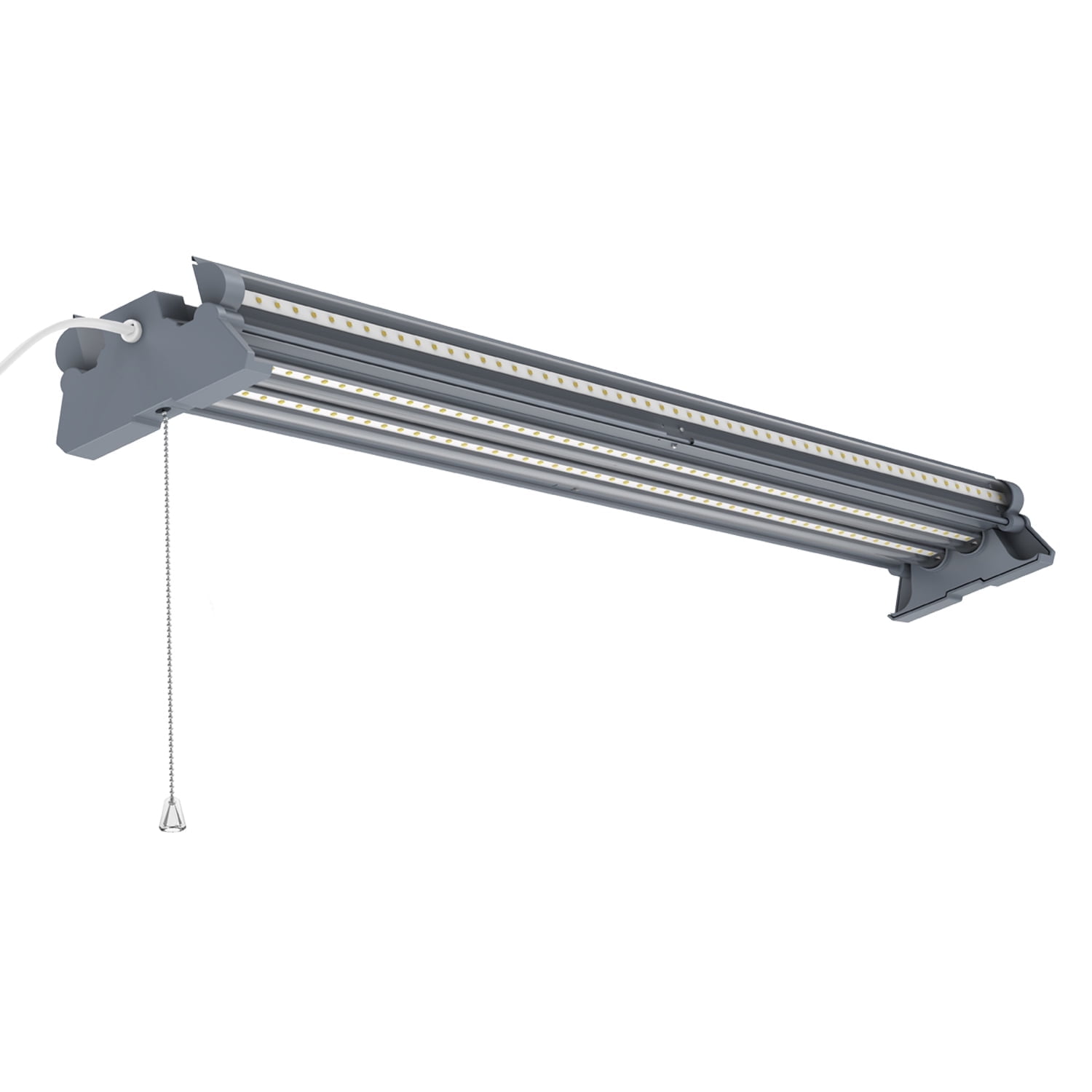 Green Watt LED Shop Light, 4-ft with Swivel Side Panels, 100-watt, 10000 Lumen Ultra Bright, Daylight, Painted Grey, 1-Pack