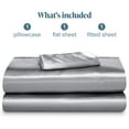 thumbnail image 7 of Bare Home Luxury Poly Satin Sheet Set for Hair and Skin, 15” Deep Pockets, Twin XL, Silver, 7 of 7