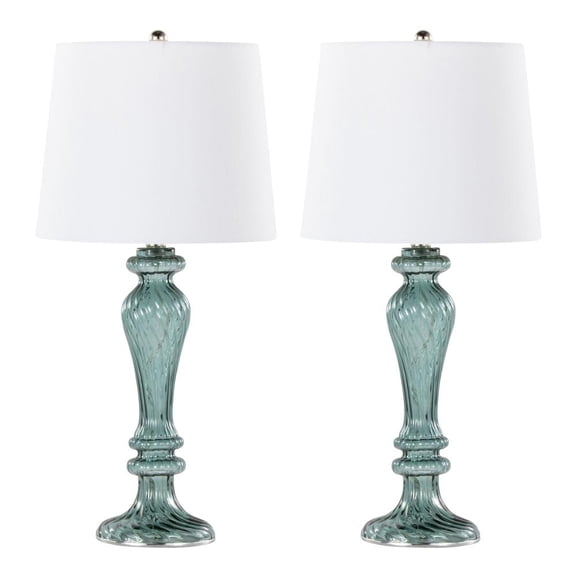 LumiSource Clear Windsor 25" Glass Table Lamp - Set of 2