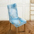 thumbnail image 2 of COEQINE Stretch Dining Room Chair Slipcovers Set of 1, Universal Fit Soft Dining Chair Cover Pet Friendly Furniture Protector for Holiday Home Decor, Marble Blue, 2 of 7