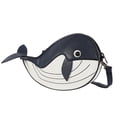 thumbnail image 5 of Stylago Novelty Crossbody Purse for Women Leather Whales Shape Zipper Shoulder Bags Ladies Shopping Travel Underarm Clutch Bag Blue, 5 of 7