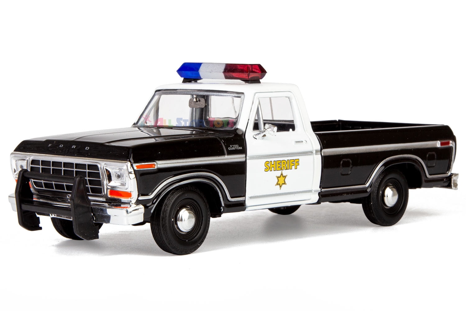 1979 Ford F-150 Sheriff Pickup Classic F150 Police Pick Up Truck 1:24 Diecast Collectible Model Car Black Motormax All Star Toys Exclusive 76986