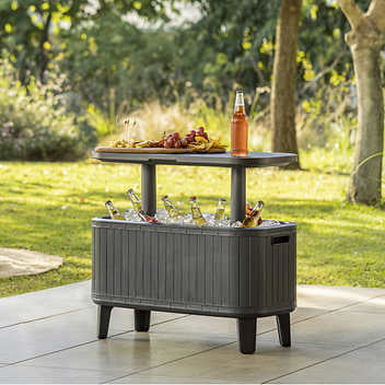 Keter Bevy Party Bar Table and Outdoor Cooler Combo @@ 
