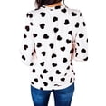 thumbnail image 2 of Love Heart Printed Women Long Sleeve Shirt Autumn Tops, 2 of 4