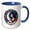 Blue/White, variant on 3drose, Emily Female Name, Moon, Woman, Horse Head. Cool Art Gift for a Woman, 11oz Two-tone Red Mug