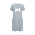 thumbnail image 4 of Pjs for Women Pajama Gowns for Women Cozy Pajamas for Women Soft Women's Oversized Short Nightgown Fashion Chest Print Short Sleeve Nightdress, 4 of 5
