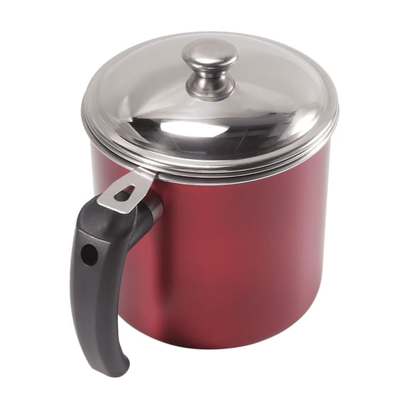 1.3L Red Bacon Grease Storage Can with Fine Strainer, Reusable Cooking Oil Filter Pot for Storing Kitchen Fats