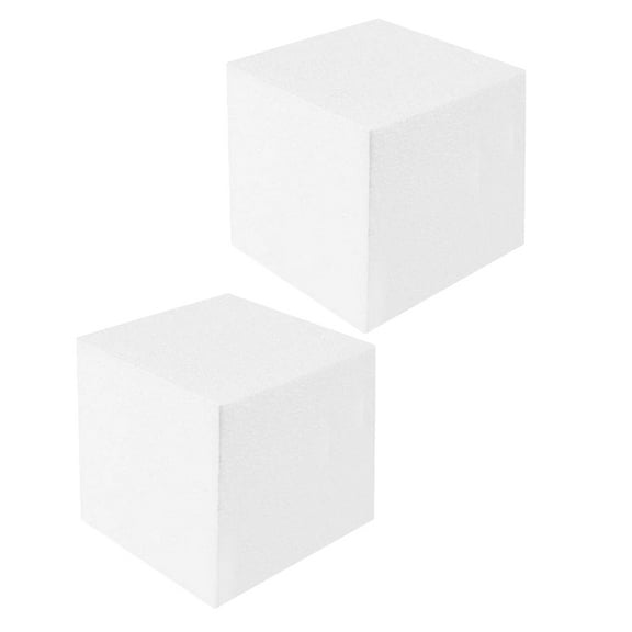 KAKOWELY Foam Cake Dummies White 2Pcs 6X6X6In