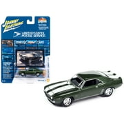 1969 Chevrolet Camaro Z/28 Green Metallic w/White Stripes "USPS" "Pop Culture" 2023 1/64 Diecast Model Car by Johnny Lightning