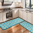 thumbnail image 3 of Kitchen Rugs Sets Of 2,Blue Daisy Flower Pattern Anti Fatigue Kitchen Mat Rugs Non Slip Washable,Decorative Kitchen Floor Mats for Kitchen,Sink,Laundry,17"x47"+17"x47", 3 of 5