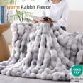 thumbnail image 5 of ROSEKIND ultra-soft 680GSM Faux Fur Ribbed Throw Blanket for Sofa & Bed, Cozy Gift for Adults & Friends, 60x70in, Tie-dye Grey, 5 of 9