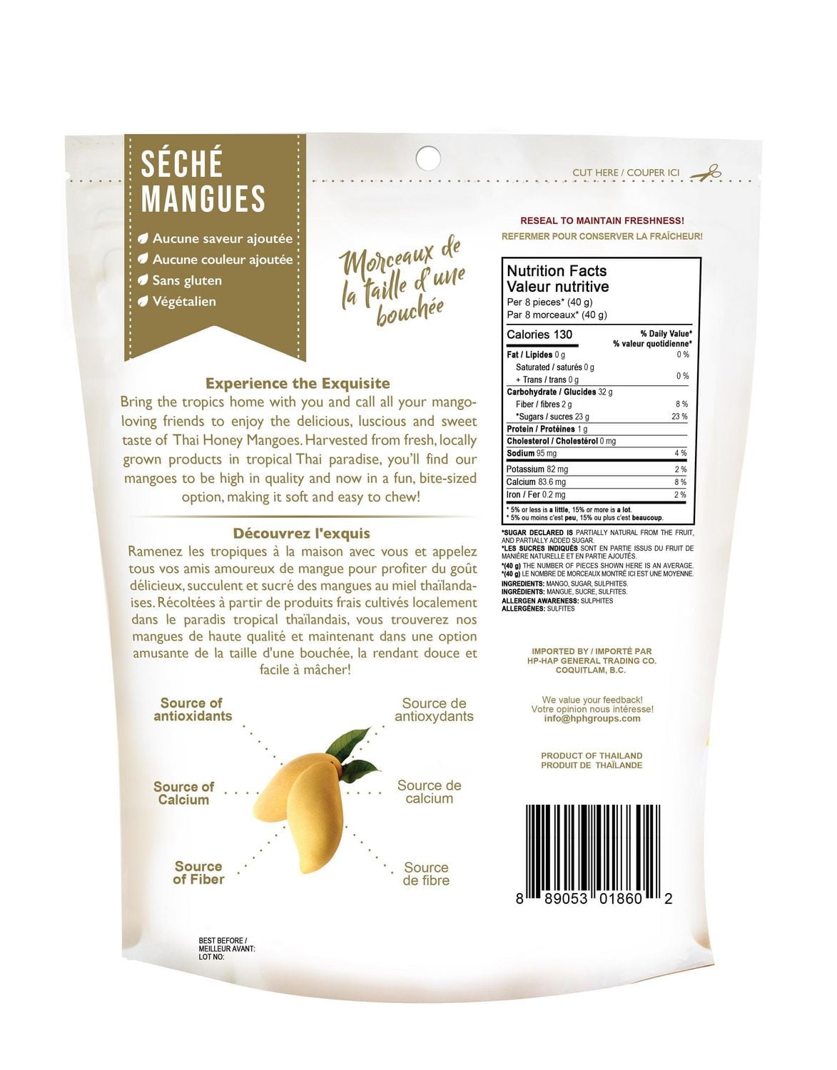H&H Bite-Sized Thai Honey Mango, 454 g (1 lb)