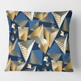thumbnail image 2 of Designart Gold And Blue Cubes' Mid-Century Modern Throw Pillow - 18x18, 2 of 2