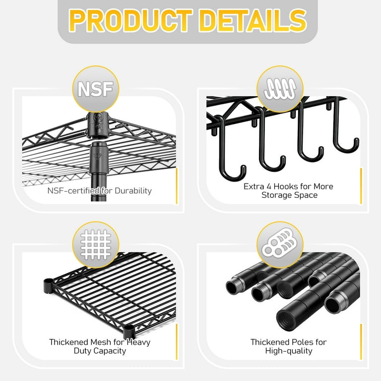 Ktaxon 6 Tier Wire Shelving, 46