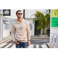 thumbnail image 5 of COOFANDY Men's Casaul Sweatshirt Long Sleeve Drawstring Knit Waffle Solid Hoodies for Men Slim Fit, 5 of 6