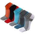 thumbnail image 2 of 5 pares de calcetines con punta para hombre, calcetines transpirables con 5 dedos, calcetines para correr de corte bajo, 2 of 7