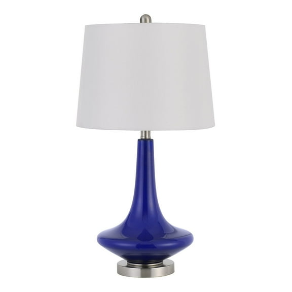 Set of Two 26†Navy Blue Glass Table Lamps
