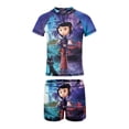 thumbnail image 5 of Coraline Boys Two Piece Swimsuit Kids Swimwear Set Short Sleeve Bathing Suit Trunks And Shirt, 5 of 7