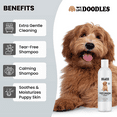 thumbnail image 5 of Puppy Shampoo & Conditioner | Made in USA | Clean Ingredients | Tear Free | Best Shampoo for Puppies | Sensitive & Itchy Skin Wash | Oatmeal Bathing | Tearless, Unscented, 8oz [We Love Doodles], 5 of 7