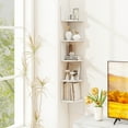 thumbnail image 5 of Topbuy 2pcs 5-Tier Corner Shelf Wall Mount Floating Corner Bookshelf Industrial Corner Ladder Shelf White, 5 of 10