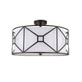 thumbnail image 4 of Woodbridge Lighting Regan Medium 3-Light Fabric Semi-Flush Mount in Bronze, 4 of 4