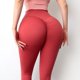 thumbnail image 1 of Pantalones de yoga desnudos de doble cara populares para mujer, pantalones deportivos de cintura alta con crisantemo para levantar la cadera en color melocotón, 1 of 5