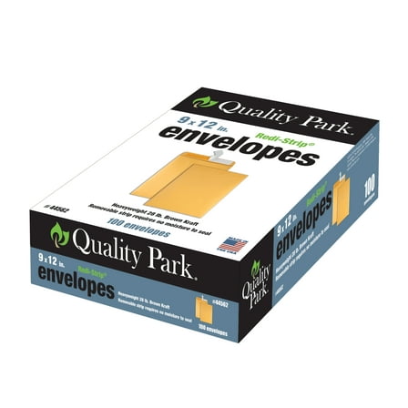 Quality Park Redi-Strip Kraft Catalog Envelopes Catalog - #10 Size, Self-Sealing Closure, Kraft, 100 / Box