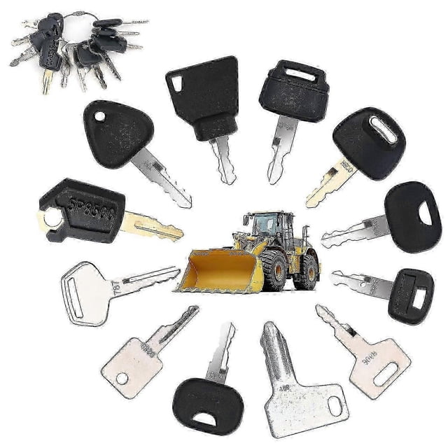 12 Keys Heavy Equipment Construction Ignition Key For Caterpillar Jcb Yanmar Kobelco For Volvo BOBCAT Hitachi Komatsu Excavator Edition 0617