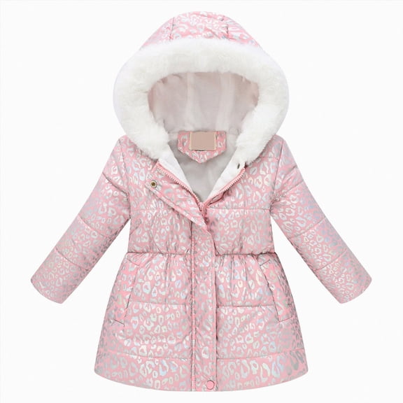 Winter Coat for Girls 4T 5T 6T 7T 8T 9T 10T 11T 12T Puffer Jacket Thick Warm Hooded Kids Outerwear Casual Jacket for Young Girls Winter Clothes Pink Jacket